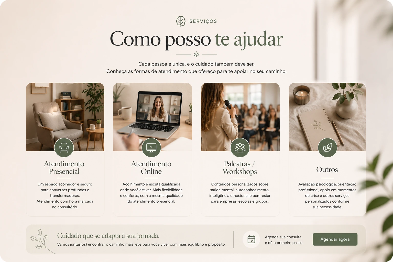Prévia da seção Serviços